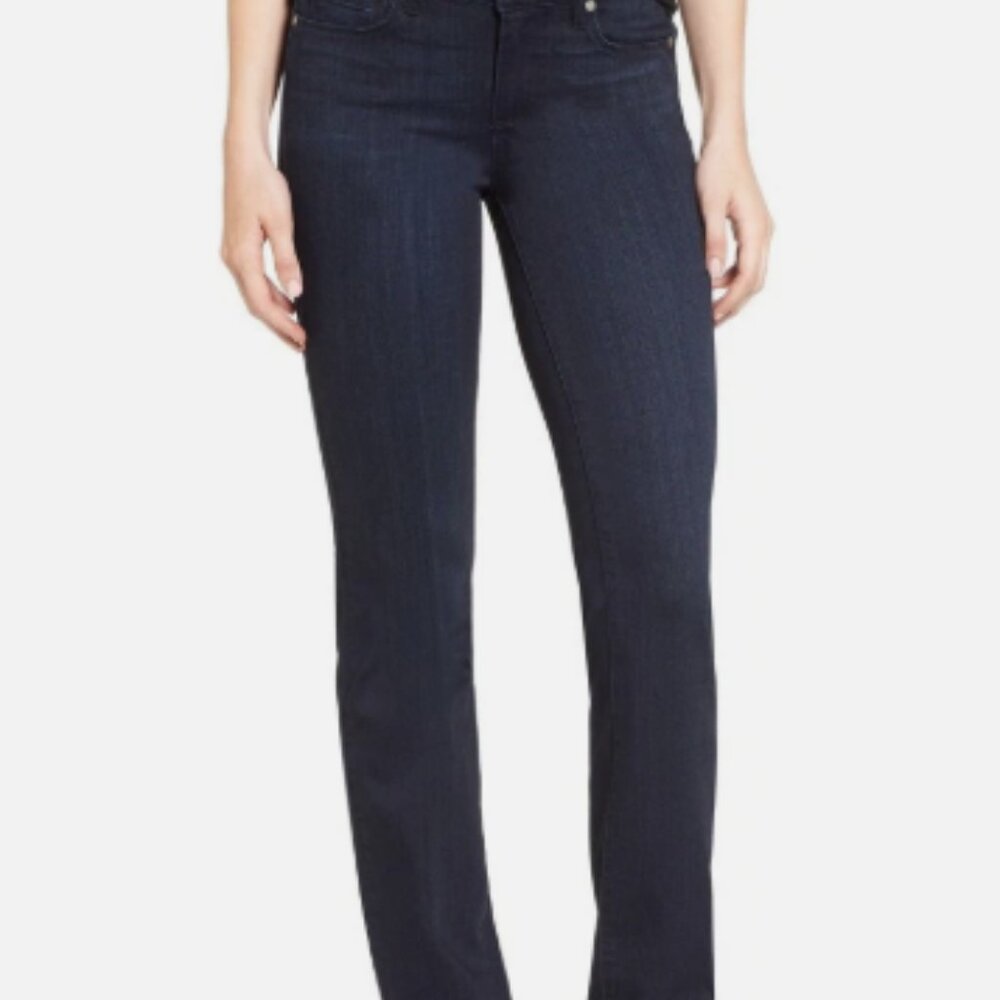 Paige Manhattan High Waist Bootcut Jeans Mirabelle Sz 29x34 Dark Blue Denim